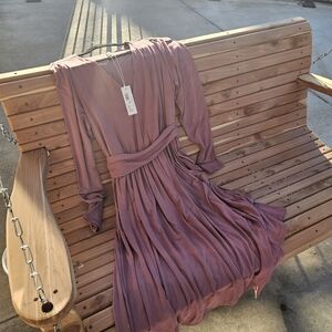 New Rose Pink Long Sleeve Dress